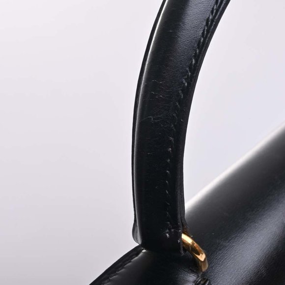 HERMES Box Calf Kelly 28 Handbag Black Ladies - Picture 8 of 10